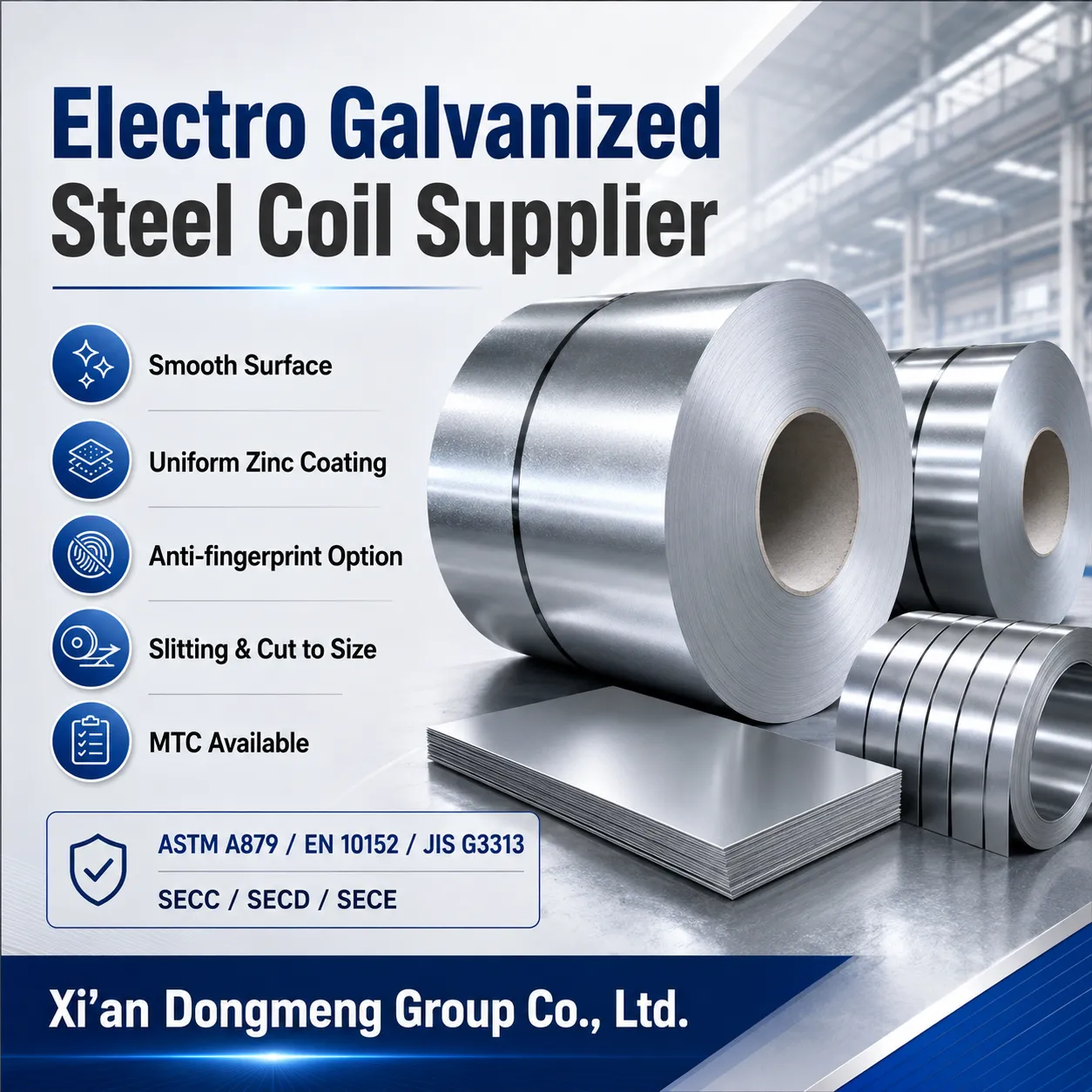 Electro Galvanized Steel Chev tsum|EG / EGI Coil, SECC, ASTM A879, EN 10152