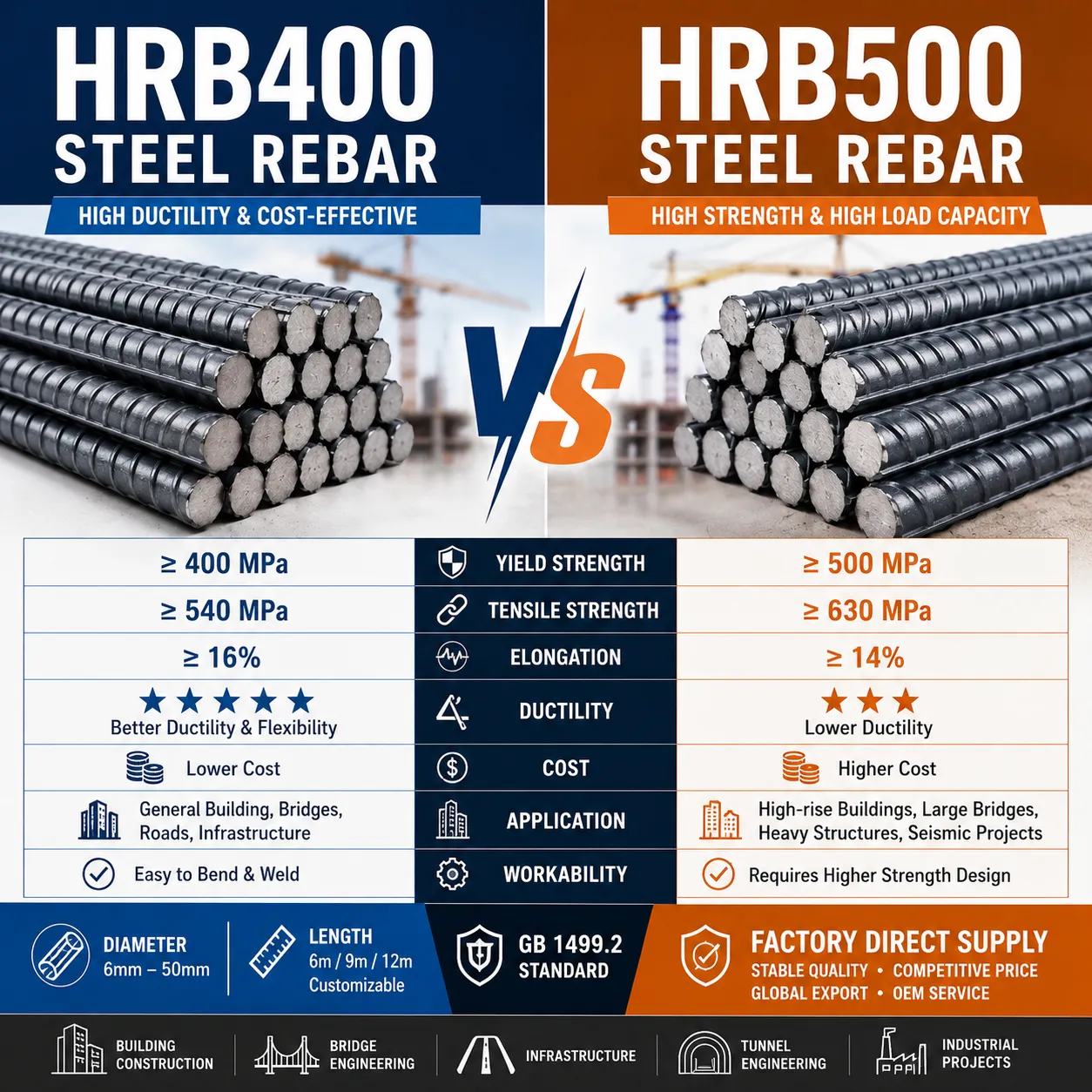 HRB400 Steel Rebars